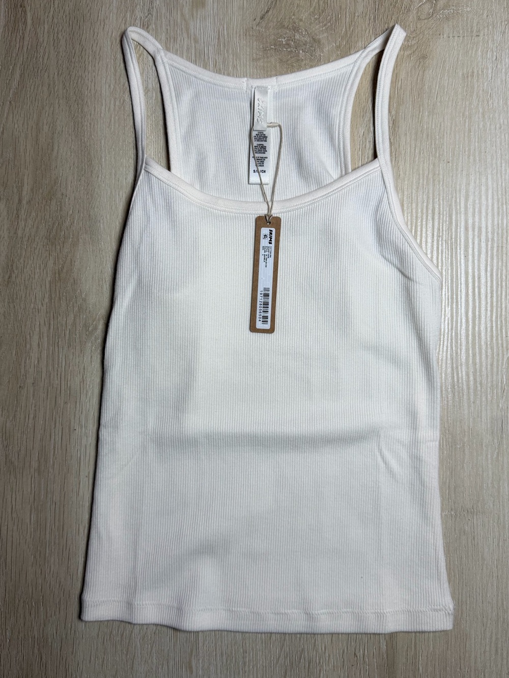 Skims Cotton Rib Scoop Tank in Marble Size Small NWT